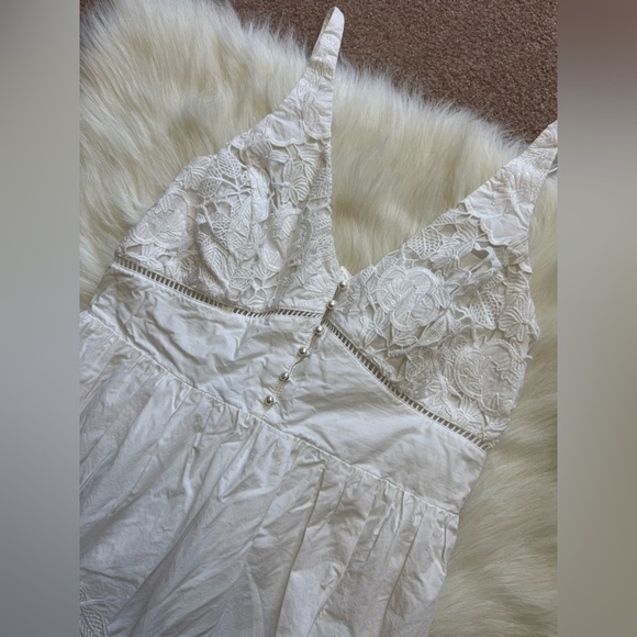 Generation Love Pippa Embroidered Poplin Sundress White Eyelet Hem Cotton Bridal - Picture 3 of 7